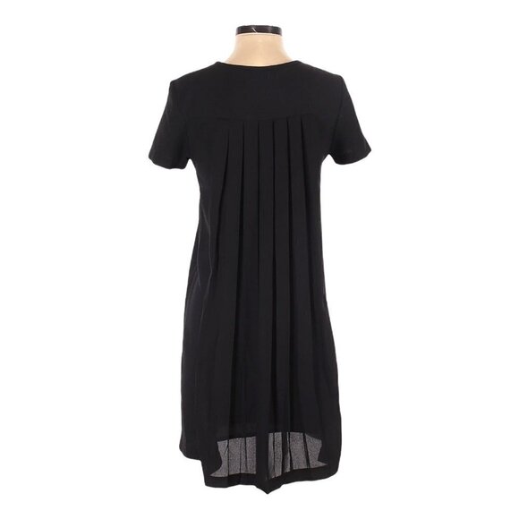 Zara Basic Flowing Box Pleated Mini Shift Dress Size XS - Picture 3 of 9